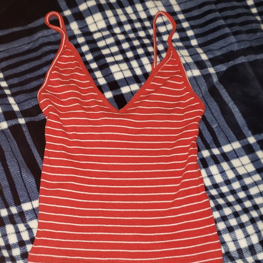 Red and White Tank Top